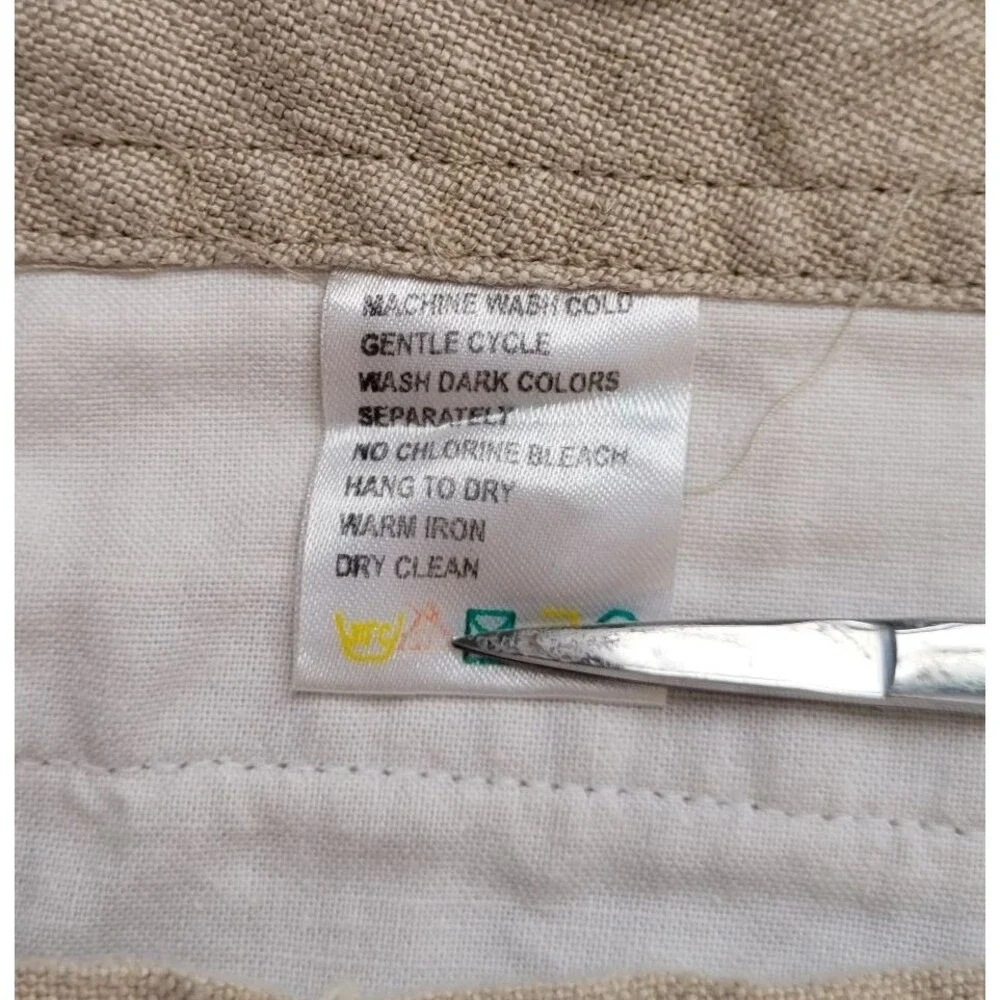 Quickreflex Linen Loose Fit Drawstring Waist Pants Medium Khaki 34X34 Light Weig